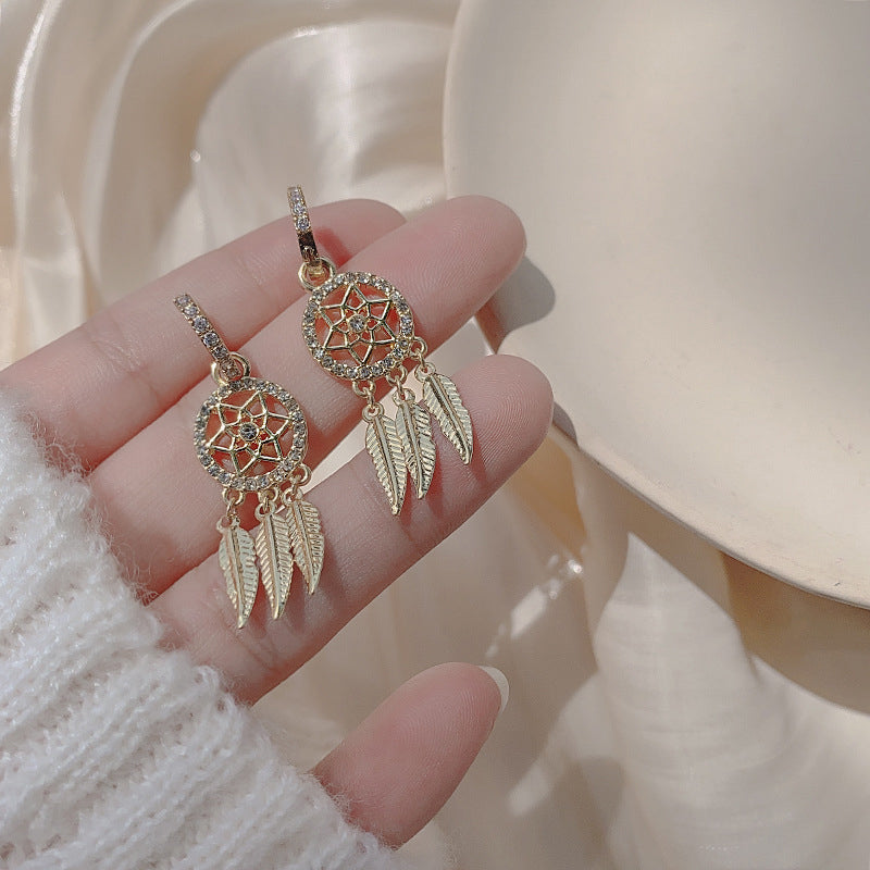 Dreamcatcher Crystal Charm Earrings