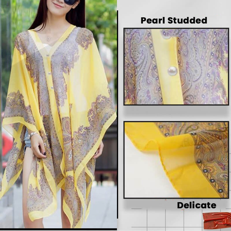 Versatile Sun Protection Chiffon Shawl