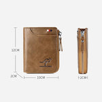 Men Wallet Zipper Genuine Leather Purse ( RFID PROTECTED )