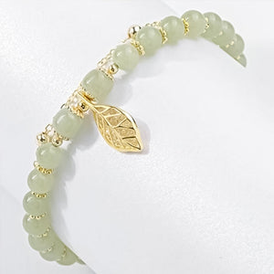 Hetian Jade Gold Leaf Bracelet