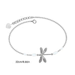 Simple Dragonfly Anklet With Pearl