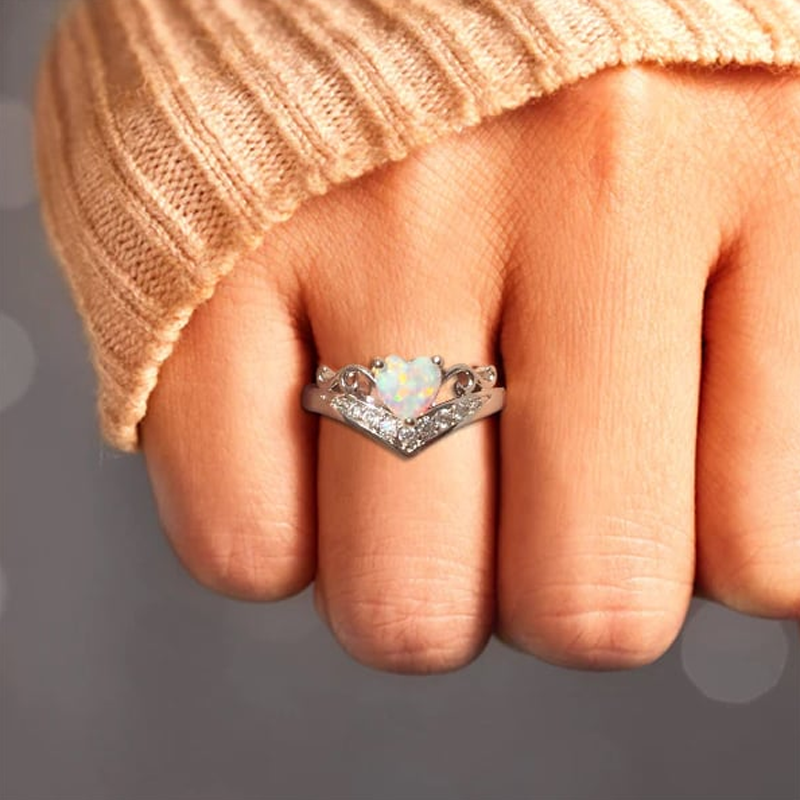 Opal Heart Ring