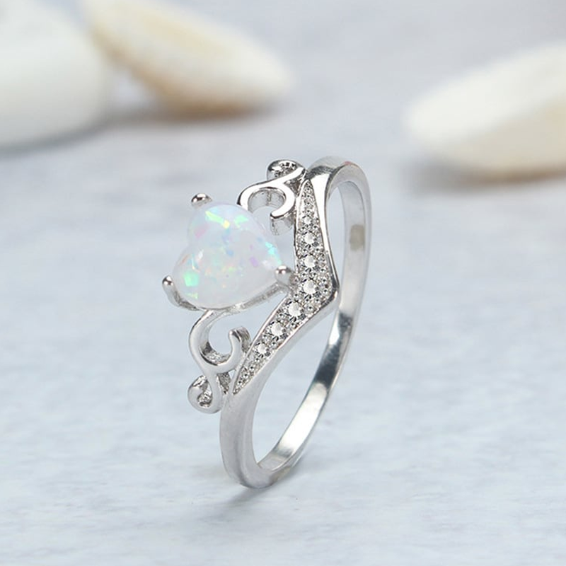 Opal Heart Ring