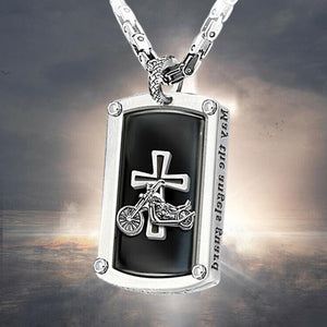 Motorcycle cross pendant necklace