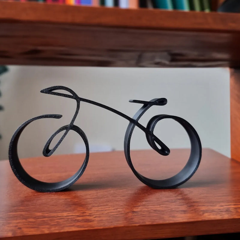 Minimalist Bicycle Sculpture Wireframe Style