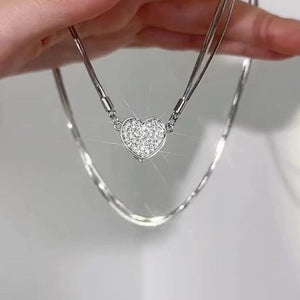 Diamond-Set Magnetic Heart Pendant