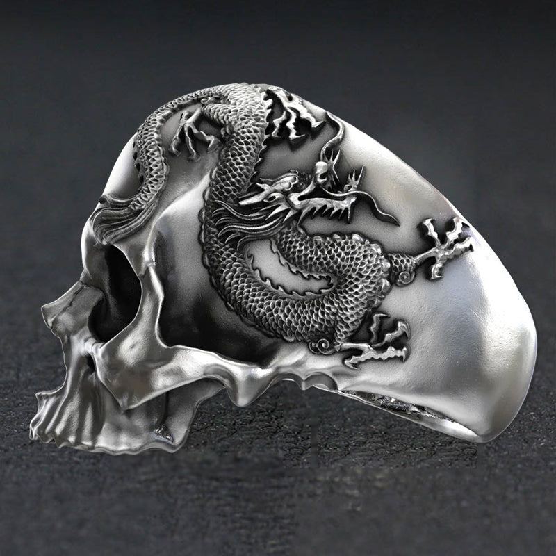 Skull And Dragon Ring