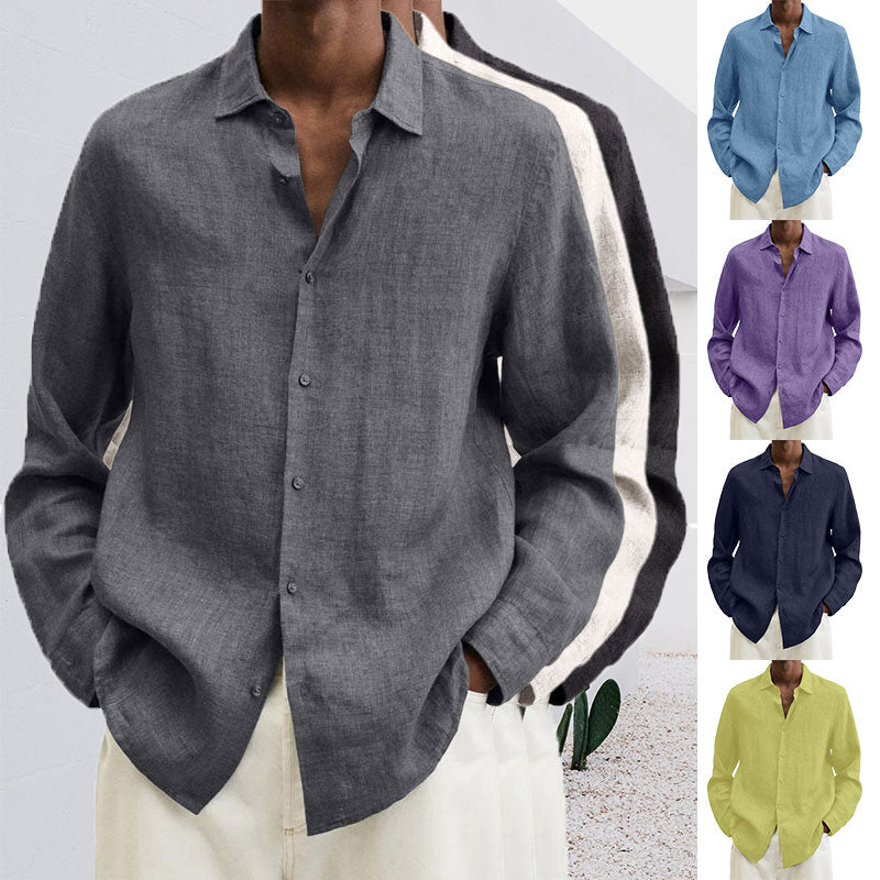 Men's Linen Long Sleeve Shirt