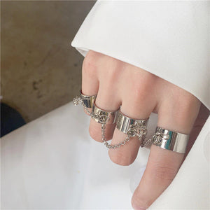 Punk Chain Combination Ring