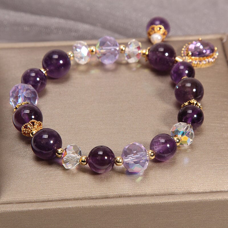 Natural Amethyst Water Drop Bracelet