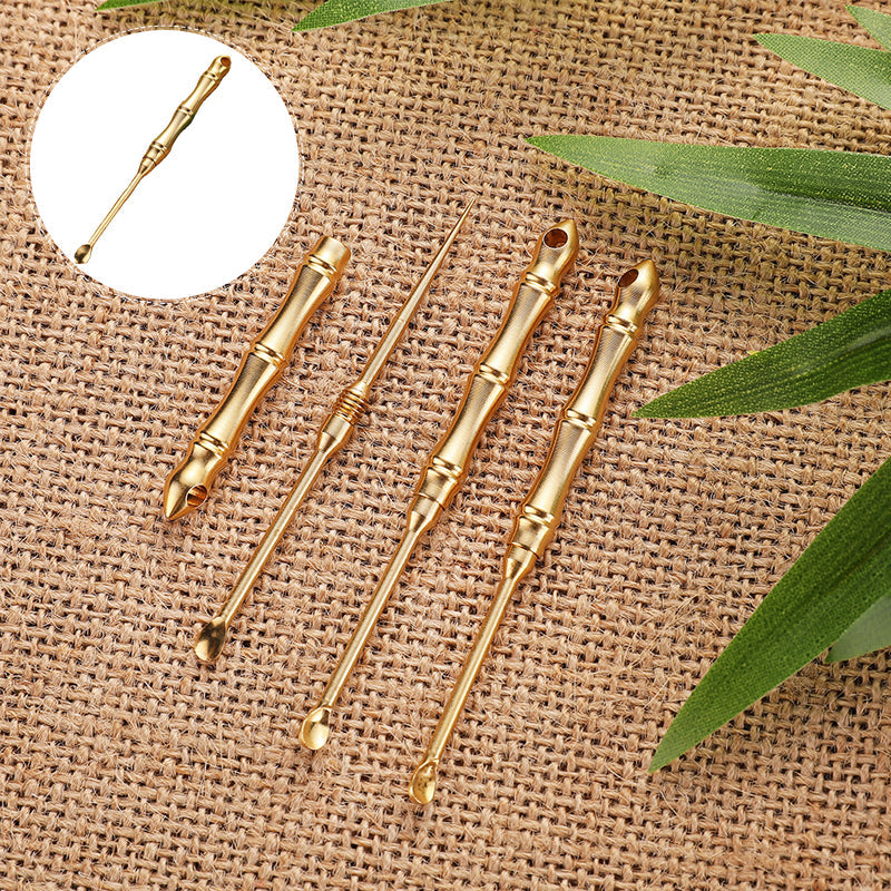 2 In 1 Brass Ear Spoon Toothpick