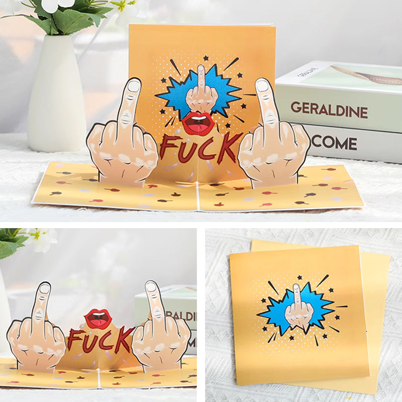 3D Funny Middle Finger Card