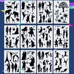 Fast Draw Stencil Art Templates( 12 or 24 Sheets/Set )