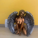 Art Angel Female Woman Wings Kneeling Cloak Hat