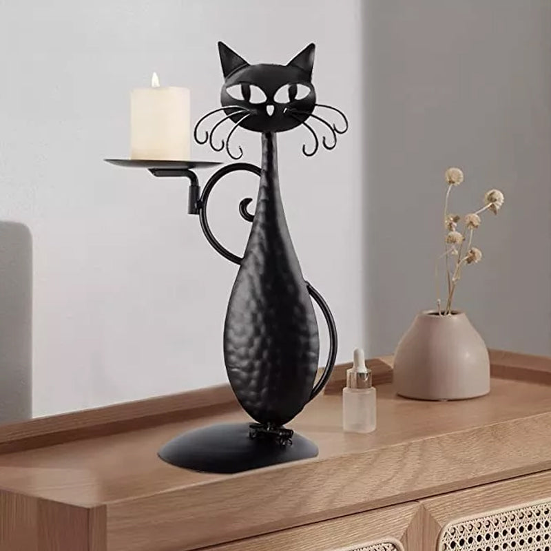 Black Cat Candle Holder