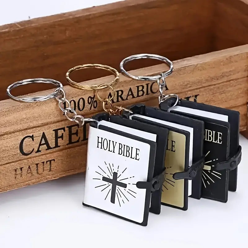 Mini Bible Cross Keychain