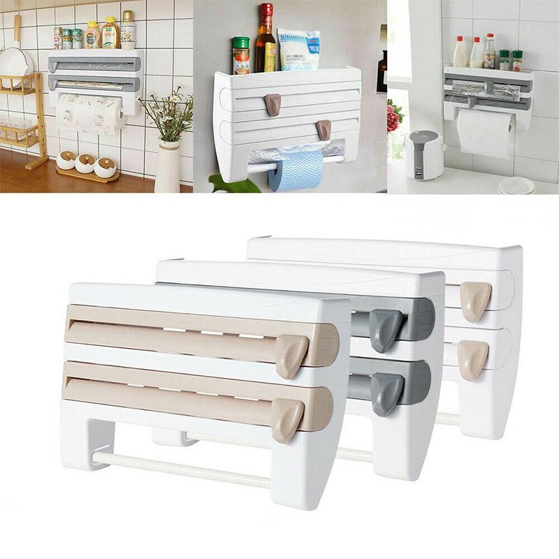 Multifunction Film Storage Rack Cutter for Kitchen