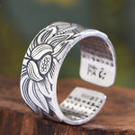 Lotus Ring with Heart Sutra