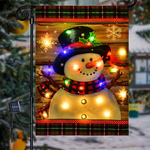 LED Snowman Garden Flag