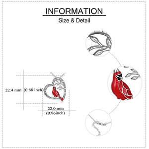 Cardinal Heart Pendant Necklace