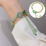 Butterfly Natural Emerald Jade Stone Bracelet