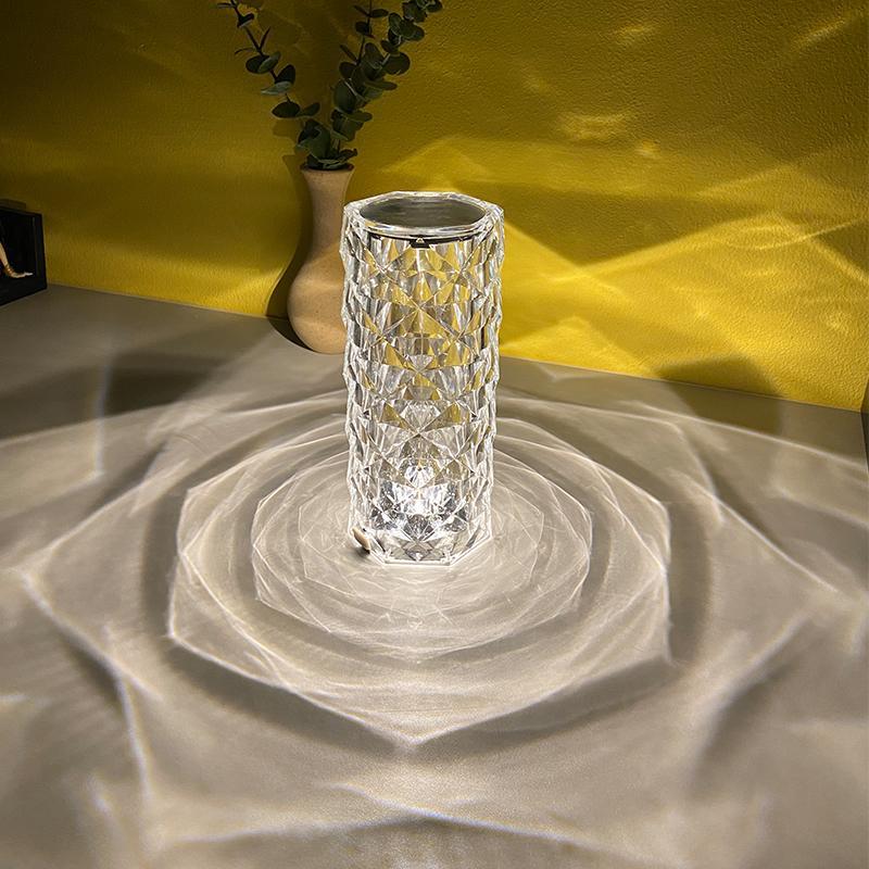 Rose Rays Crystal Diamond Table Lamp