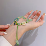 Butterfly Natural Emerald Jade Stone Bracelet