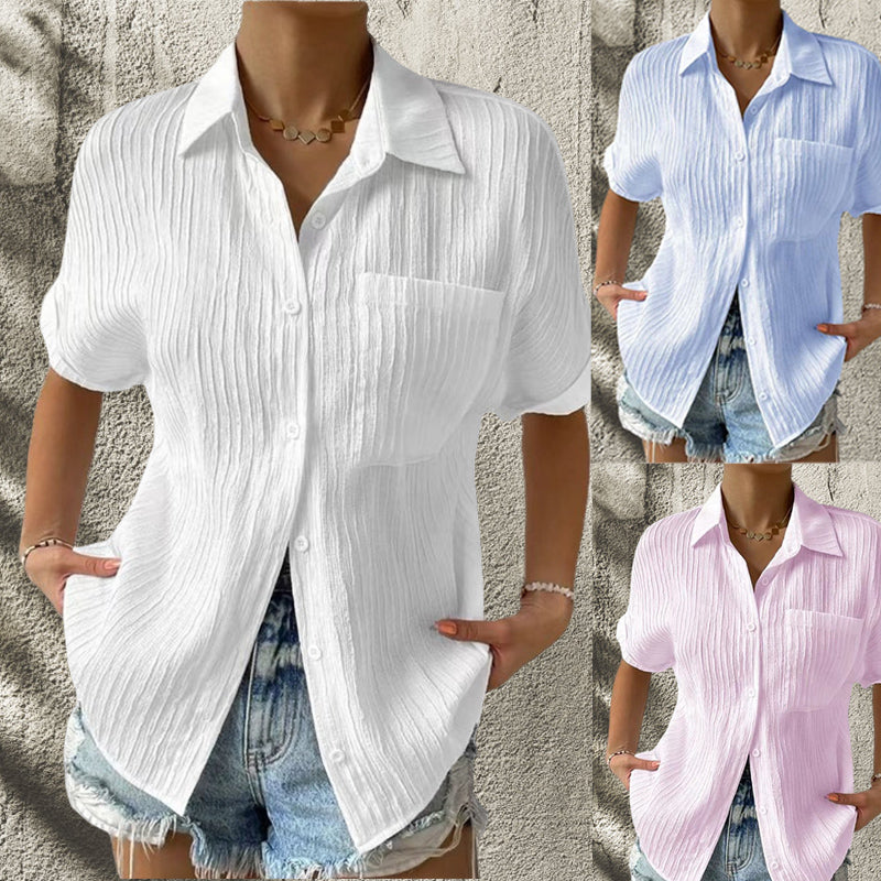 Lady Comfortable plain shirt with pockets