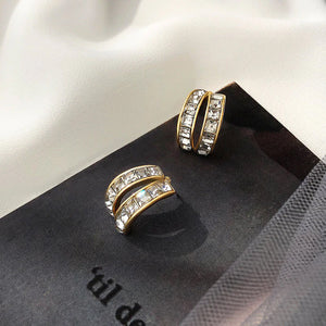 Simple C-shaped Diamond Earrings