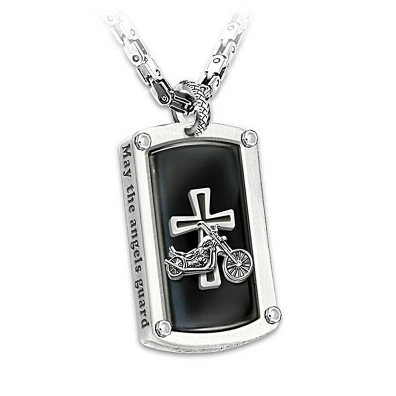 Motorcycle cross pendant necklace