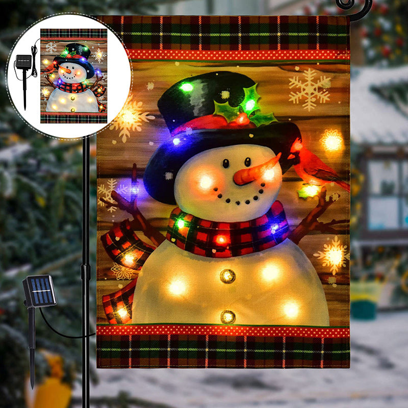 LED Snowman Garden Flag