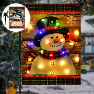 LED Snowman Garden Flag