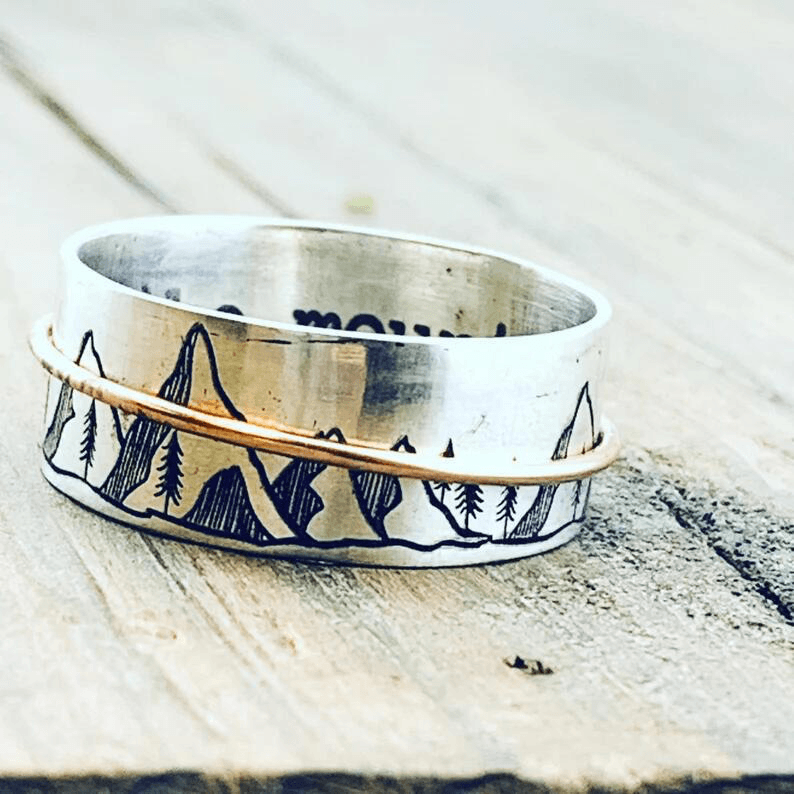 Keep Climbing Silver Spinner Ring