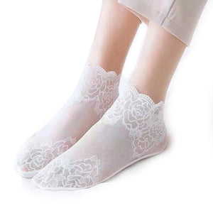 Ladies Fashion Lace Socks (6 Pairs)