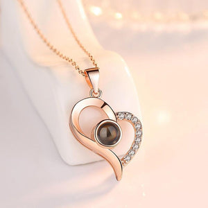 Love Projection Heart Necklace (I Love You in 100 Languages)