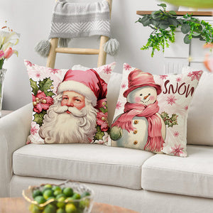 Pink Christmas Pillow Covers