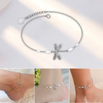 Simple Dragonfly Anklet With Pearl