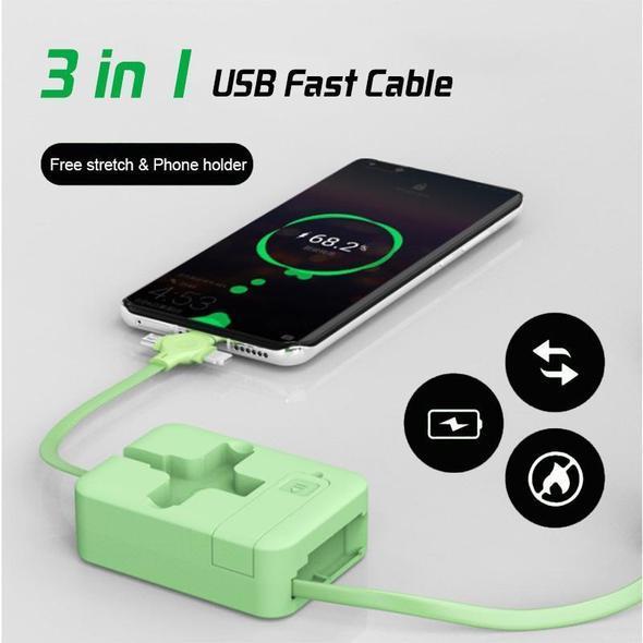 3-in-1 Data Cable Phone Stand