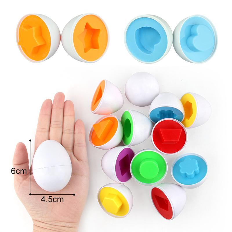 Cognitive Development Geometric Eggs ( 12 Eggs One Set )