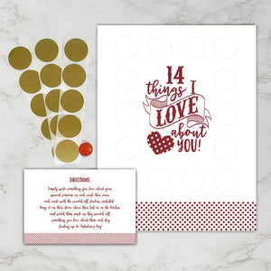 Valentine's Scratch Off Advent "14 things I or WE love about you!"