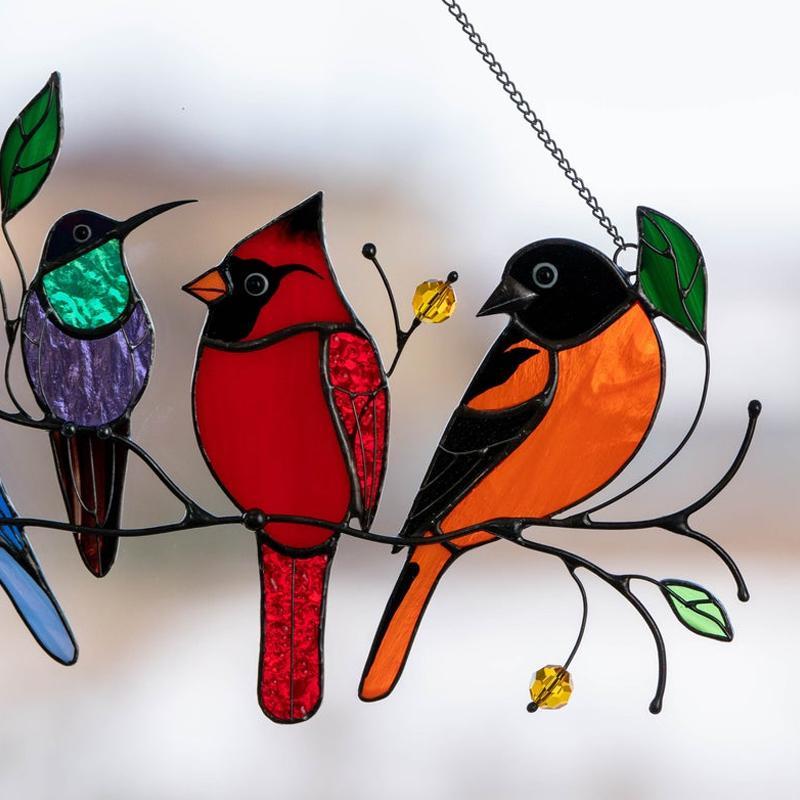 Birds Stained Glass Window Hangings