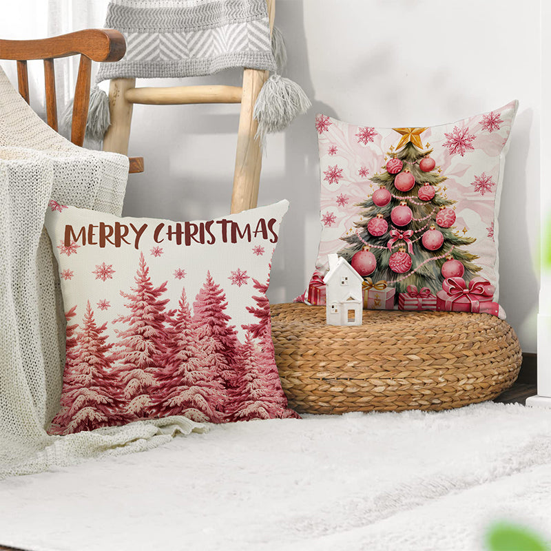 Pink Christmas Pillow Covers