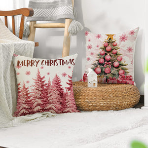 Pink Christmas Pillow Covers