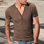 Men's Plain Henley Vacation T-shirt