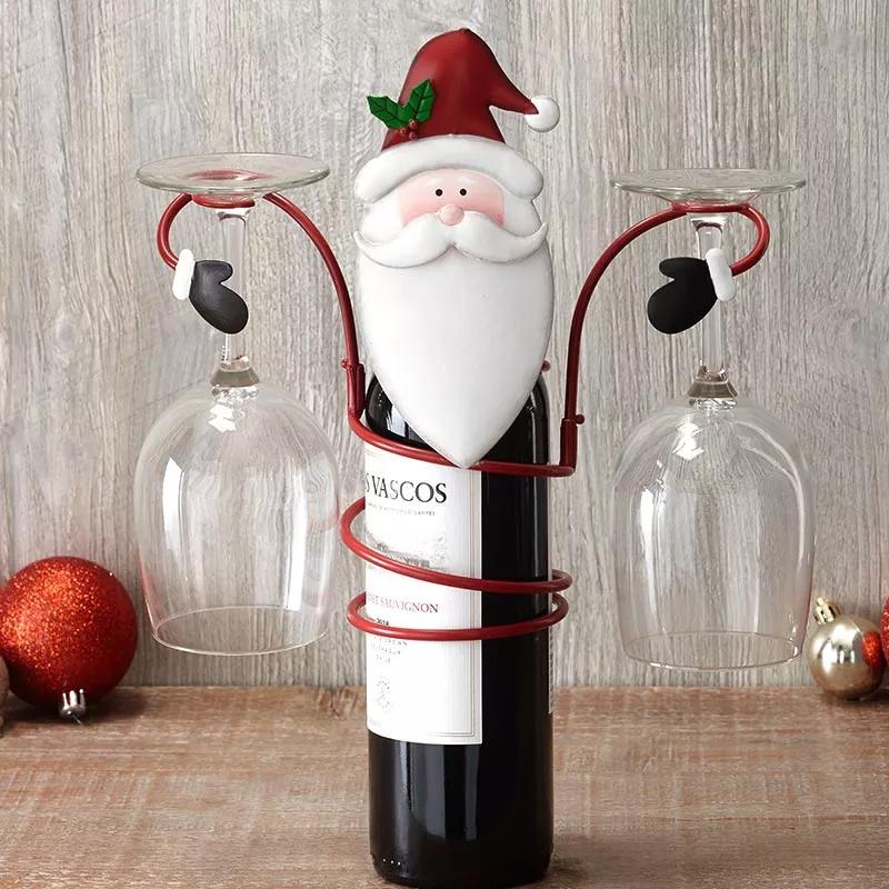 (🎅Early Christmas Sale - 50% Off🎅) Holiday Wine Bottle & Glass Holders