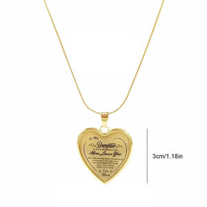 To My Daughter Heartfelt Necklace Love Mom/Dad