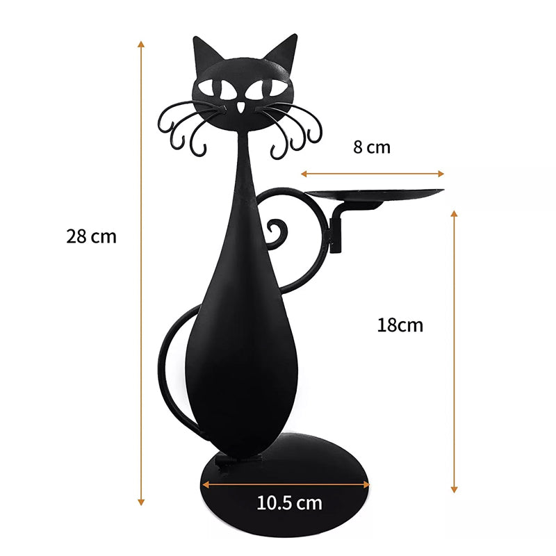 Black Cat Candle Holder