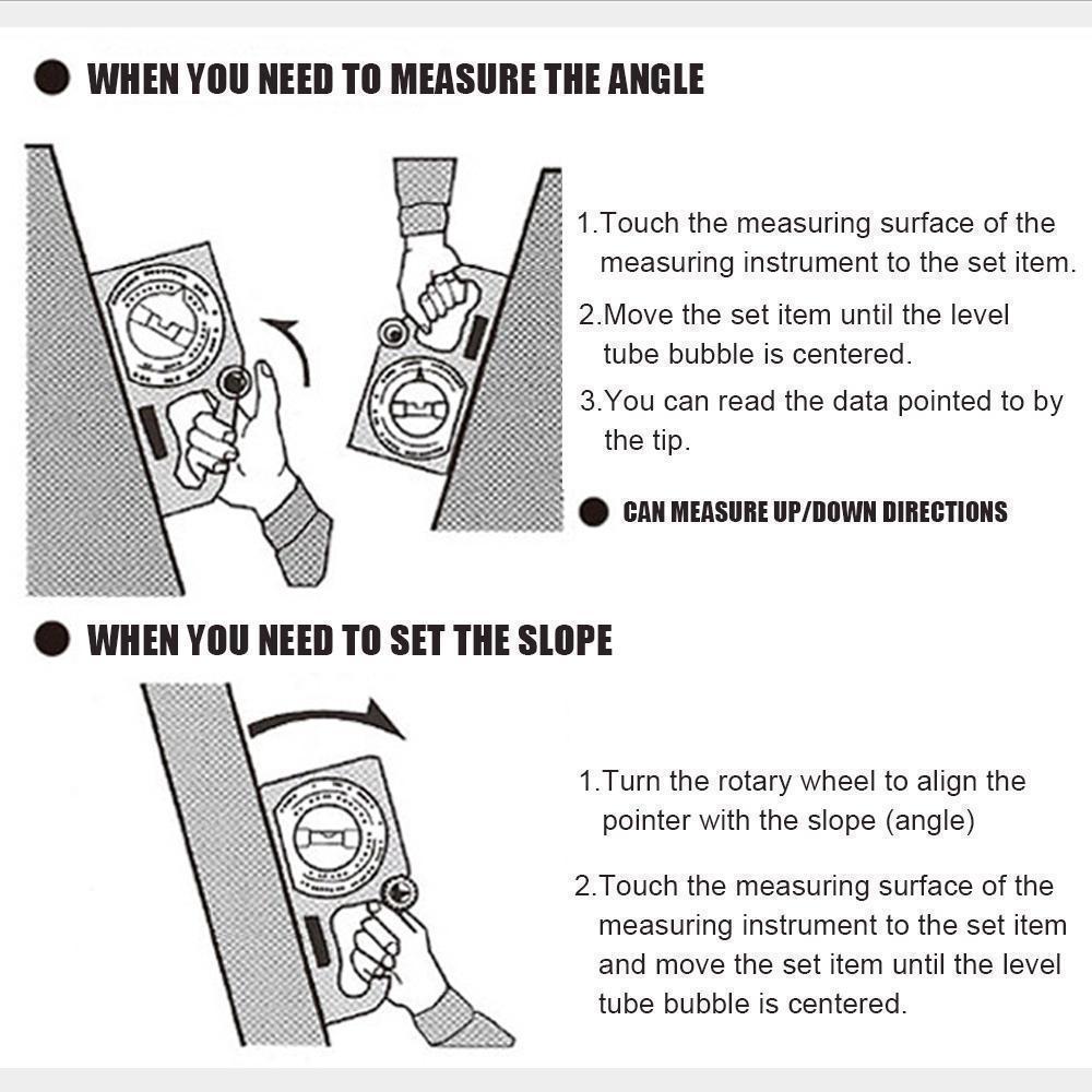 Slope Horizontal Vertical Angle Bevel Protractor Declinometer