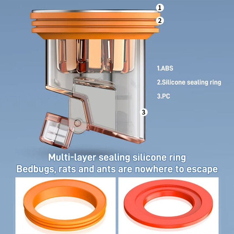 Universal double deodorant floor drain core