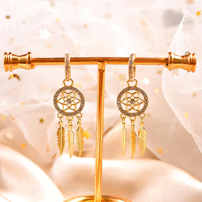 Dreamcatcher Crystal Charm Earrings